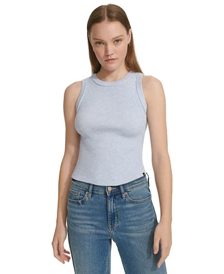 Calvin Klein Jeans Petite Ribbed Banded Crewneck Tank Top