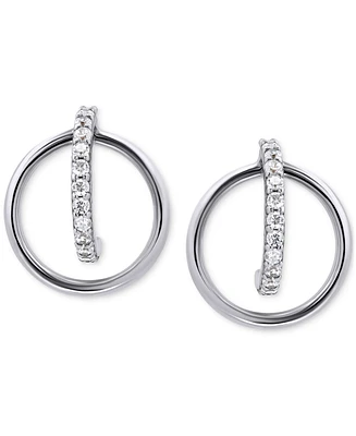 Giani Bernini Cubic Zirconia Orbital Hoop Earrings Sterling Silver & 18k Gold-Plate, Created for Macy's