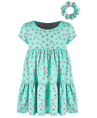 Epic Threads Toddler Girls Doodle Daisies Floral-Print Tiered Dress With Scrunchie, Created for Macy's