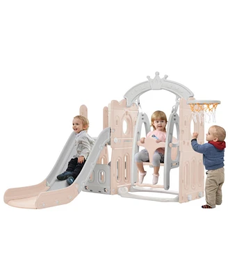 Simplie Fun 5-in-1 Toddler Slide and Swing Playground Set