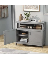 Costway Kitchen Buffet Server Sideboard Storage Cabinet with 2 Doors & Shelf