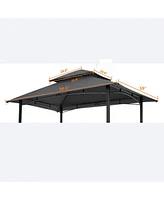 Streamdale Furniture 8x5FT Grill Gazebo Replacement Canopy, Double Tiered Bbq Tent Roof Top Cover