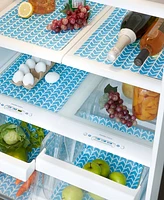 Design Imports Fridge Liner Collection Non-Adhesive, Cut to Fit, 12x24", Bright Blue Herringbone, 6 Piece