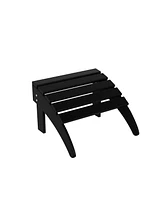 WestinTrends Adirondack Folding Chair with Ottoman and Side Table Set