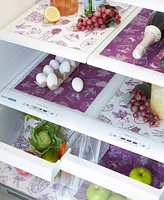 Design Imports Fridge Liner Collection Non-Adhesive, Cut to Fit, 12x24", Eggplant Market, 6 Piece