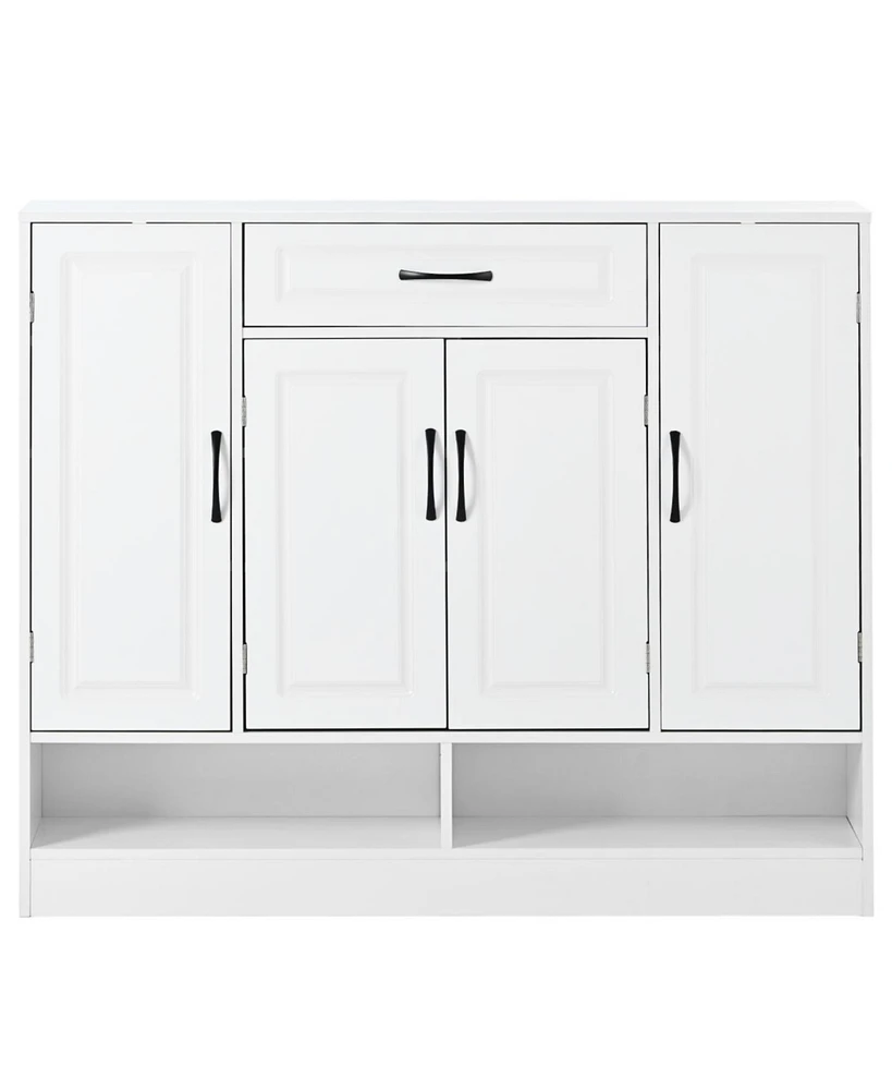 Simplie Fun Modern White Shoe Cabinet with Adjustable Shelves