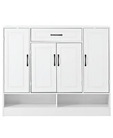 Streamdale Furniture Modern White Shoe Cabinet with Adjustable Shelves