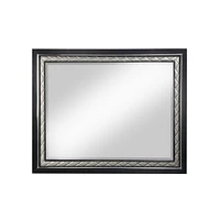 Simplie Fun Nicola Mirror Silver Pu & Black Finish