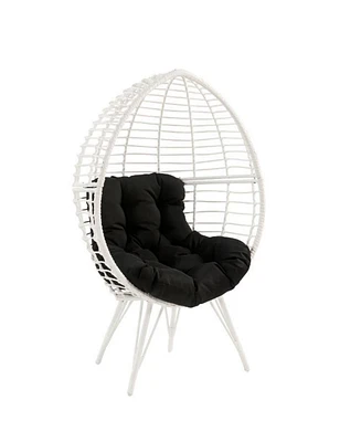 Simplie Fun Glazed Patio Lounge Chair, Fabric & Wicker