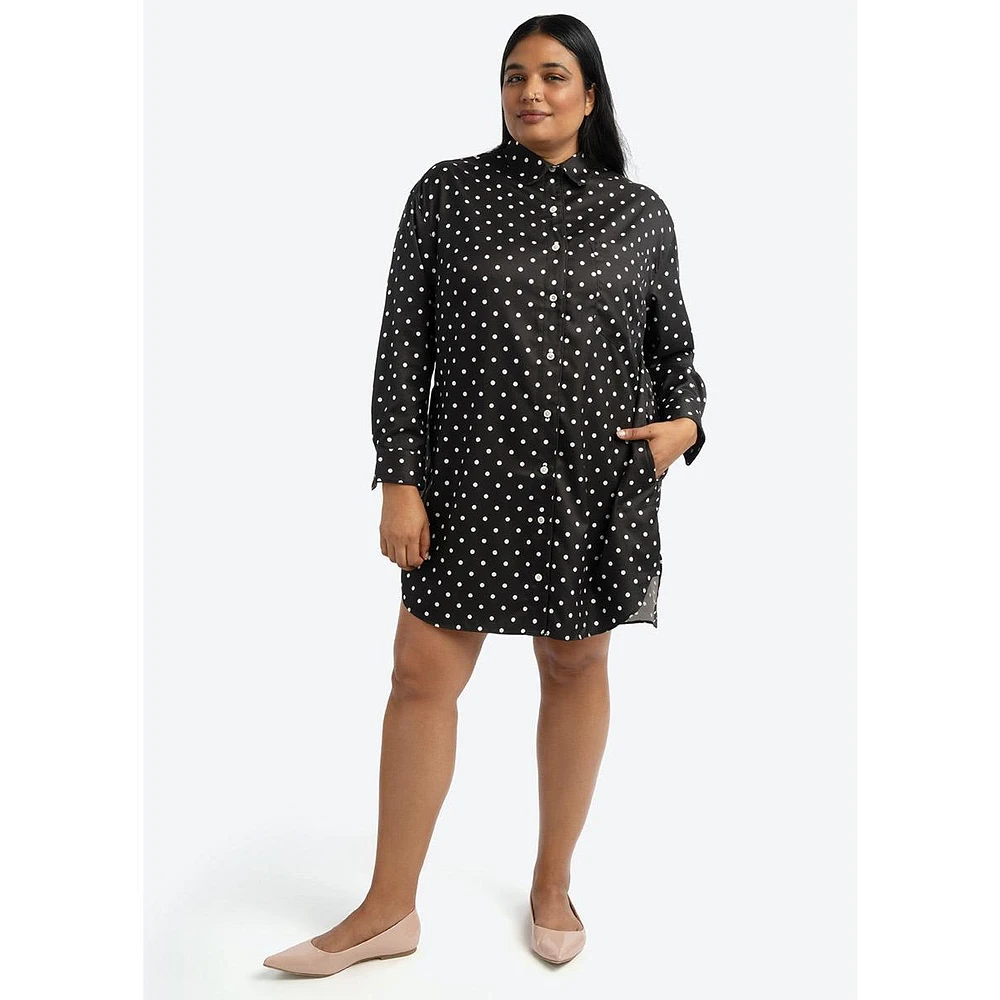 See Rose Go Plus Shirt Dress Polka Dots