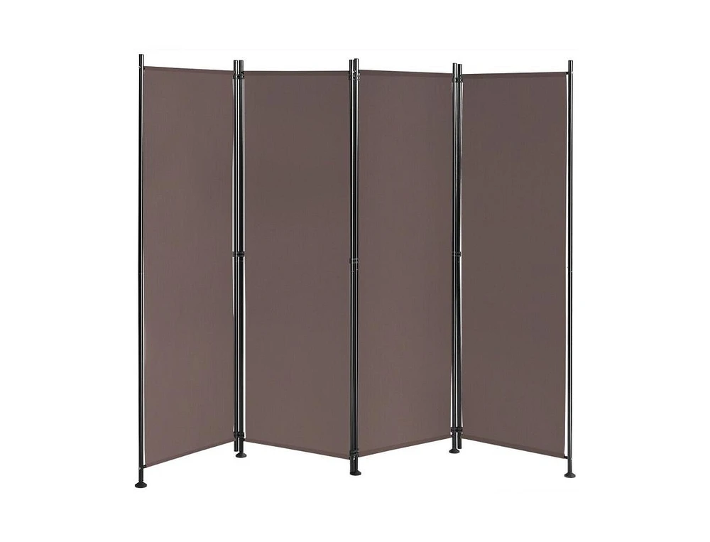 Slickblue 4-Panel Room Divider Folding Privacy Screen-Coffee