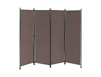 Slickblue 4-Panel Room Divider Folding Privacy Screen-Coffee