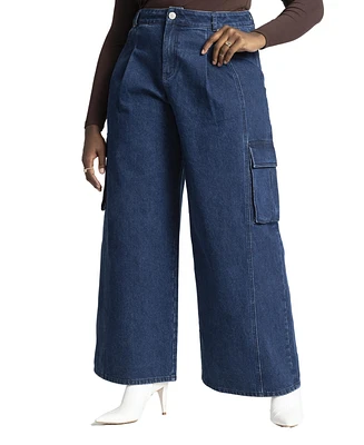 Eloquii Plus Wide Leg Cargo Jean