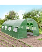 Slickblue Greenhouse with Windows and Doors for Outdoor-Green