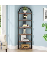 Tribesigns 6 Tier Corner Shelf, 71 inch Tall Corner Bookshelf for Small Space, Rustic Plant Stand Display Rack for Living Room, Home Office,Kitchen