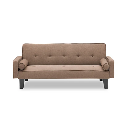 Simplie Fun Sofa Convertible Into Sofa Bed Includes Two Pillows 72 Cotton Linen Sofa Bed