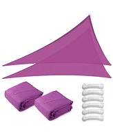 2 Pack Ft 97% Uv Block Triangle Sun Shade Sail Canopy Outdoor Pool Cover Net