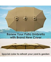 10x6ft Universal Replacement Umbrella Canopy Top Cover Patio Beach