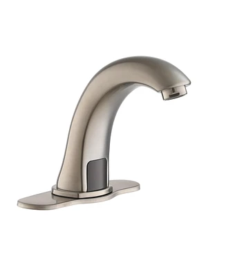 Mondawe Single Hole Touchless Bathroom Sink Faucet Sensor Basin with Deck Plate