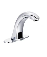 Mondawe Single Hole Touchless Bathroom Sink Faucet Sensor Basin Faucet with Deck Plate