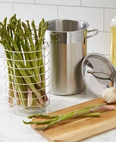 Rsvp International Endurance 18/8 Stainless Steel 8"x6"x9" Asparagus Steamer Pot Lid