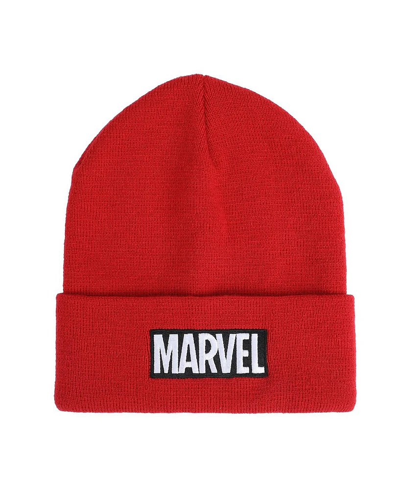 Marvel Men's Logo Adult Red Beanie