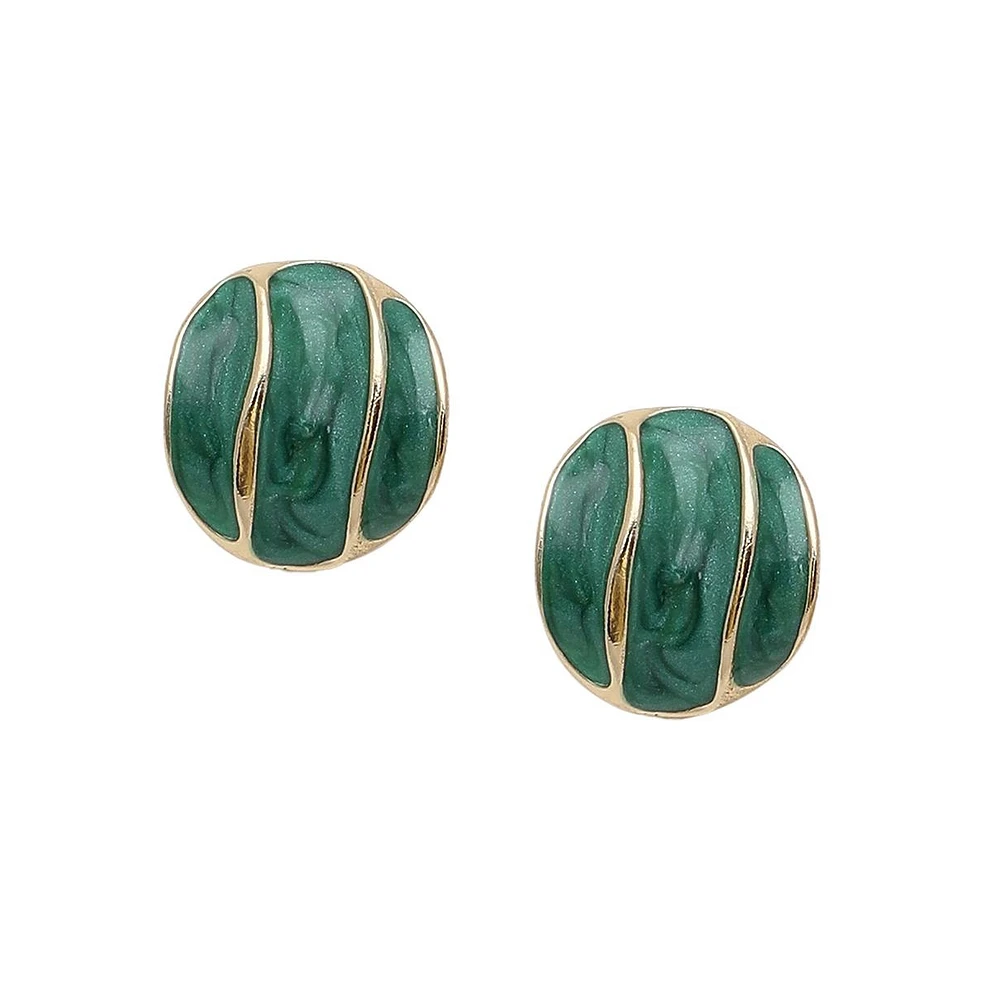 Sohi Women's Enamel Stud Earrings