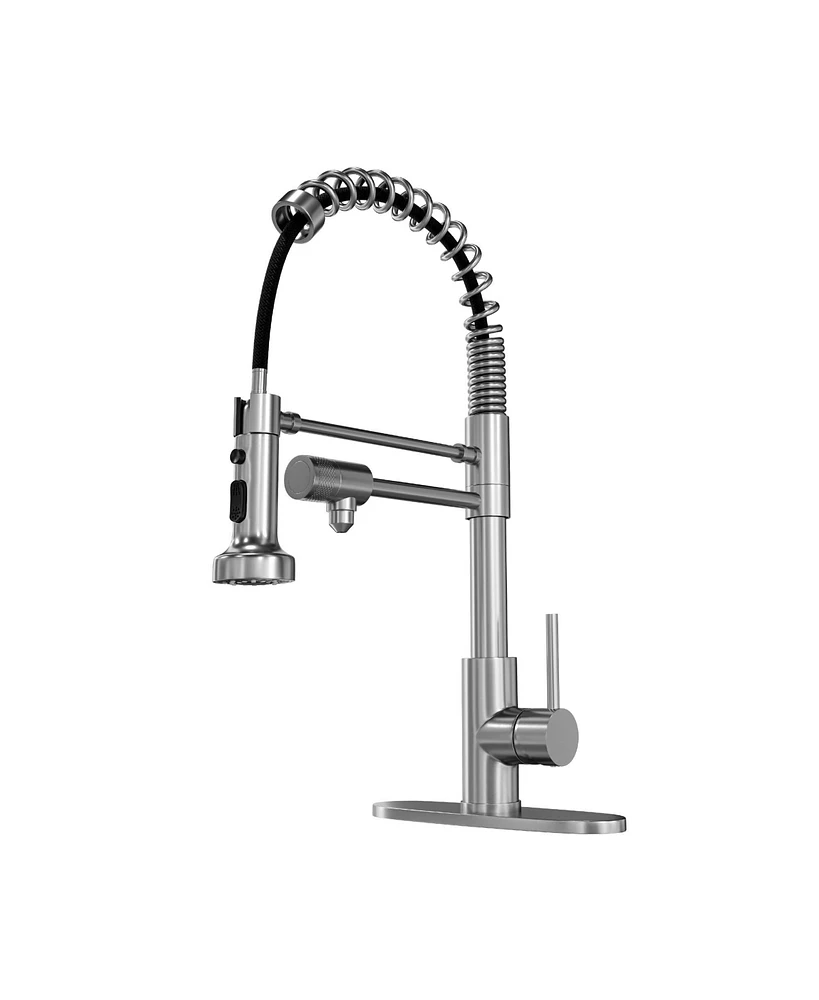 Mondawe Faucet with Water Purification Spout Single Handle Pre-rinse Kitchen Pull Down Sprayer