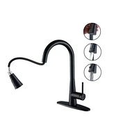 Mondawe Touchless Single Handle Pull-out Kitchen Faucets with Stretchable Hose