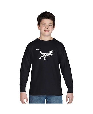 La Pop Art Boys Word Long Sleeve - Velociraptor