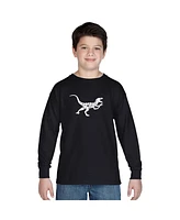 La Pop Art Boys Word Long Sleeve - Velociraptor