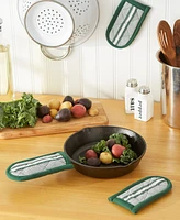 Design Imports Double Strip Chef Kitchen Cooking Baking Collection, Pan Handle Set, 6x3, Dark Green, 3 Piece