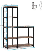 Tribesigns 5-Tier Kitchen Bakers Rack with Utility Storage Shelf, Freestanding Microwave Oven Stand Kitchen Spice Rack Shelf Organizer