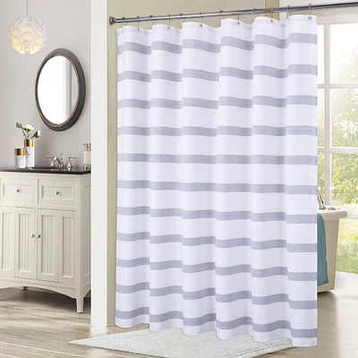 Caromio Waffle Striped Fabric Shower Curtain, 72" x 72"