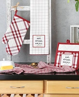 Design Imports Home Sweet Farmhouse Kitchen Collection, Potholder/Oven Mitt/Dishtowel Set, Barn Red, 4 Count