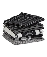 Design Imports Everyday Collection Foodie Kitchen Set, Dishtowel Dishcloth, Black, 5 Piece