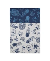 Design Imports Fridge Liner Collection Non-Adhesive, Cut to Fit, 12x24", Nautical Blue Market, 6 Piece