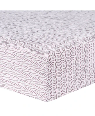 Trend Lab Lilac Herringbone Deluxe Flannel Fitted Crib Sheet by