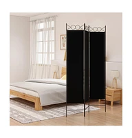 vidaXL 3-Panel Room Divider Black 47.2"x78.7" Fabric