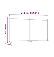 vidaXL 2-Panel Room Divider Black 137"x70.9" Fabric