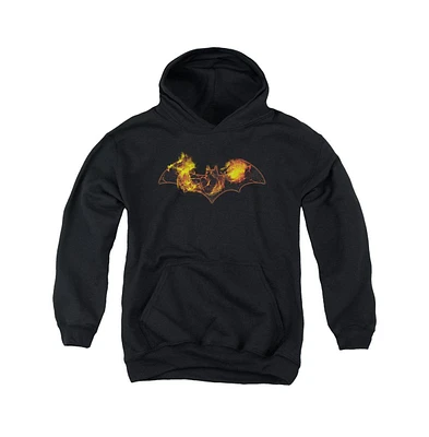 Batman Boys Youth Molten Logo Pull Over Hoodie / Hooded Sweatshirt