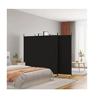 vidaXL 3-Panel Room Divider Black 206.7"x70.9" Fabric