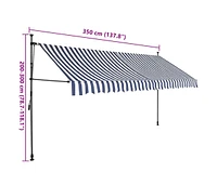 vidaXL Manual Retractable Awning with Led 137.8