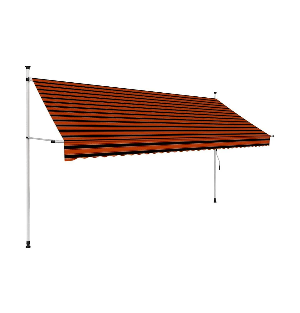 vidaXL Manual Retractable Awning 137.8" Orange and Brown