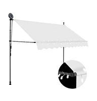 vidaXL Manual Retractable Awning with Led 118.1" Cream