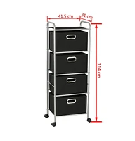 vidaXL Shelving Unit with 4 Storage Boxes Steel and Non-woven Fabric