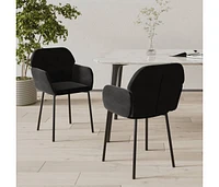 vidaXL Dining Chairs 2 pcs Black Velvet