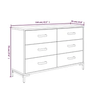 vidaXL Sideboard Brown 43.3"x13.8"x27.6" Solid Wood Pine