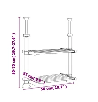 vidaXL Kitchen Shelf 19.7"x9.8"x(19.7"-27.6") Aluminum