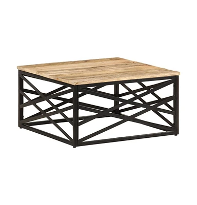 vidaXL Coffee Table 26.8"x26.8"x13.8" Solid Mango Wood